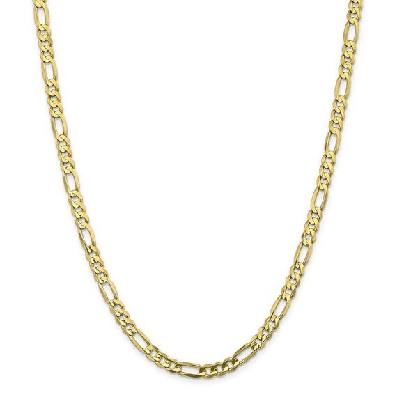 5.5mm, 10k Yellow Gold, Concave Figaro Chain Necklace, 22 Inch - Picture 3 of 8